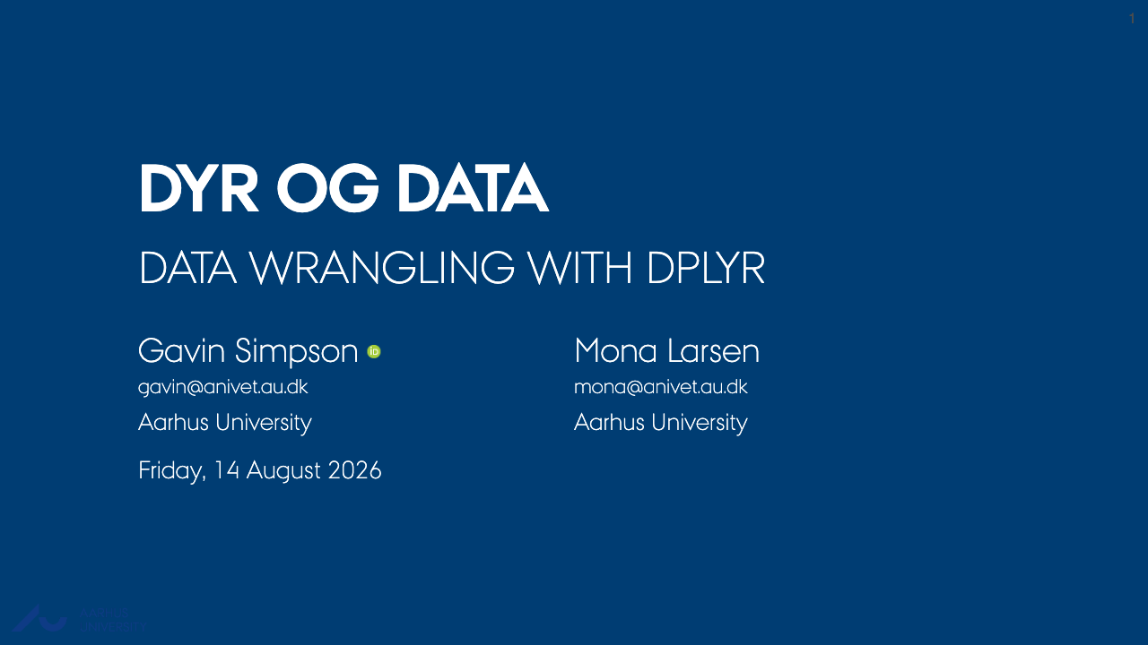 First slide of Data Wrangling with dplyr