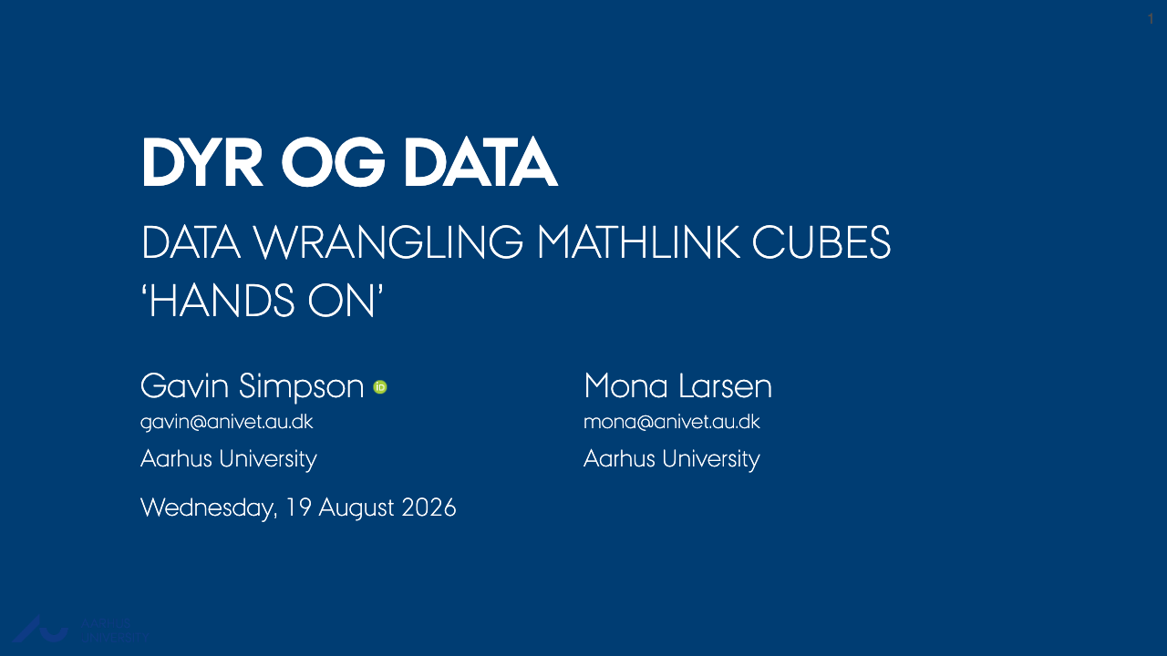 First slide of Data wrangling Mathlink cubes 'hands on'
