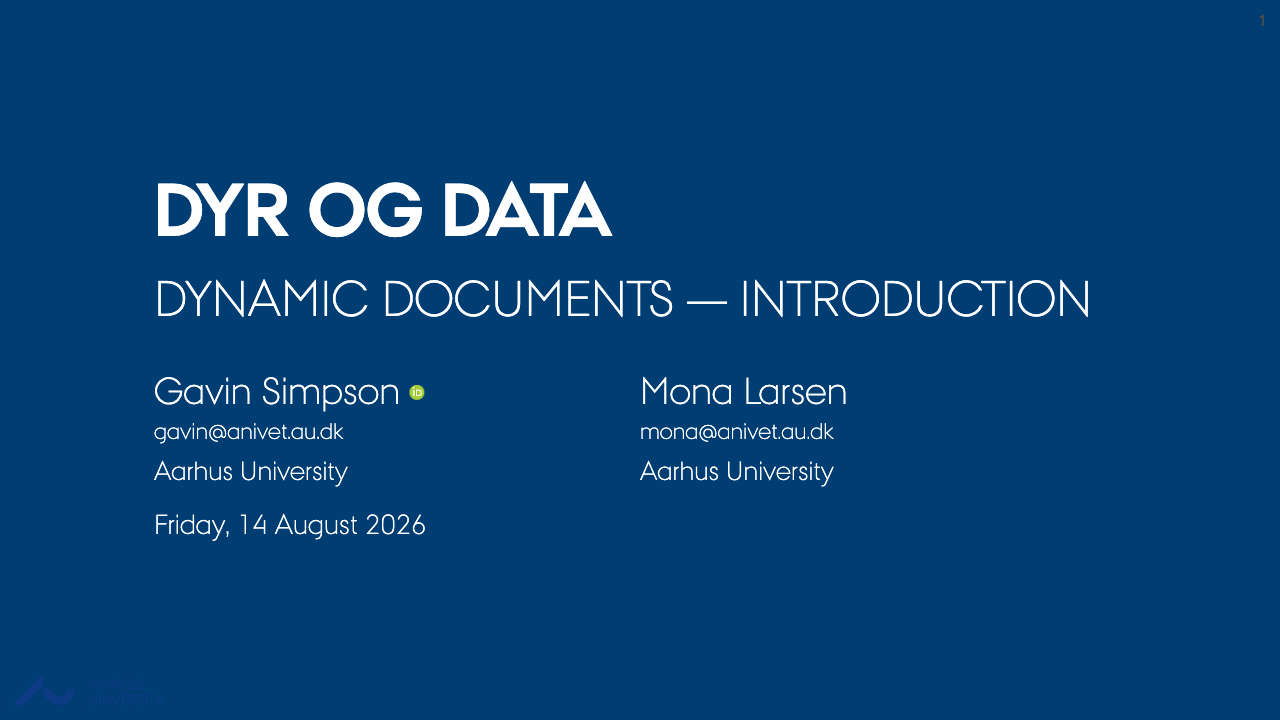 First slide of Dynamic documents — Introduction