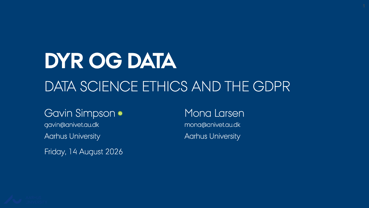 First slide of Data Science ethics and the GDPR