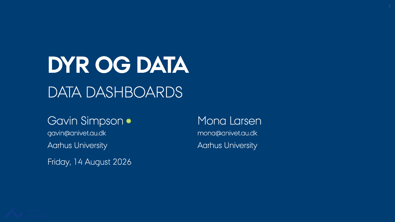 First slide of Data Dashboards
